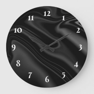Grande Horloge Ronde Noir moderne