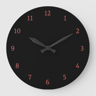 Grande Horloge Ronde Noir moderne