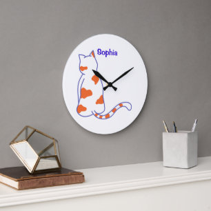 Grande Horloge Ronde Nom de bébé personnalisé, Nurserie, enfants Car