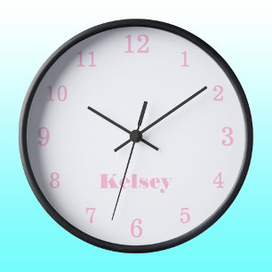 Grande Horloge Ronde Nom de bonbon blanc et coton classique et élégant