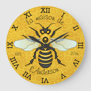 Grande Horloge Ronde Nom de famille français d'abeille de nid