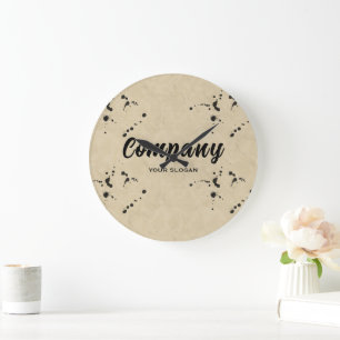 Grande Horloge Ronde Nom de l'entreprise à effet de goutte d'encre