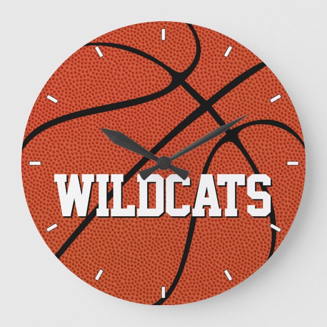 Grande Horloge Ronde Nom de l'équipe personnalisée de basket-ball ou sp (Recto)
