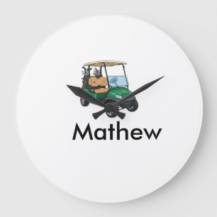 Grande Horloge Ronde Nom de voiture de golf verte cadeaux de sport pour