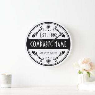 Grande Horloge Ronde Nom d'entreprise établi, Décoratif 