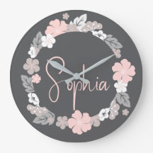 Nom floral personnalisé rose