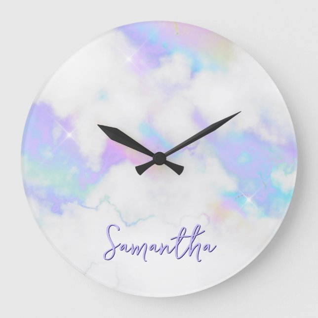 Grande Horloge Ronde Nom Marbre Holo Glam (Recto)