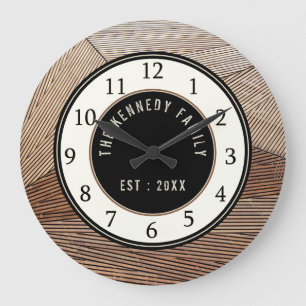 Grande Horloge Ronde Nom moderne Wood Pallet Family