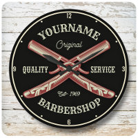 NOM PERSONNALISÉ Barber Droit Razor Barbershop