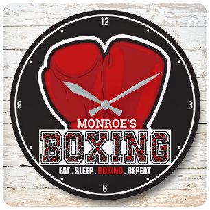 Grande Horloge Ronde NOM personnalisé Boxer Boxer Glove Prize
