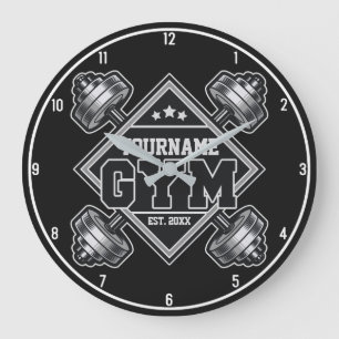 Grande Horloge Ronde Nom personnalisé Poids Accueil Crossfit Gym