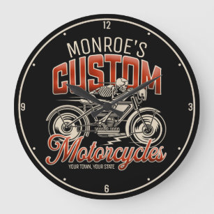 ▷ Horloge vintage pour biker avec moto