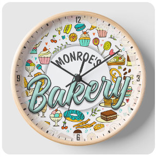 Grande Horloge Ronde Nom sur mesure Baker boulangerie pâtisserie Chef p