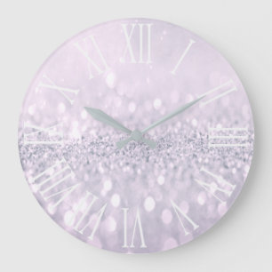 Grande Horloge Ronde Nombre romain argenté métallique gris de parties