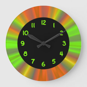 Grande Horloge Ronde Nombres Chartreuse Cercle Noir