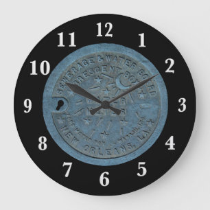 Grande Horloge Ronde Nombres de blanc de mètre d'eau de la