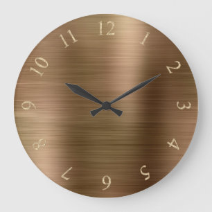 Grande Horloge Ronde Nombres minimaux métalliques en bronze des USA R-U