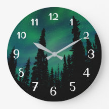 Northern Lights Green Night Sky Forest