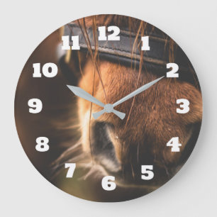 Grande Horloge Ronde Nose Cute Brown