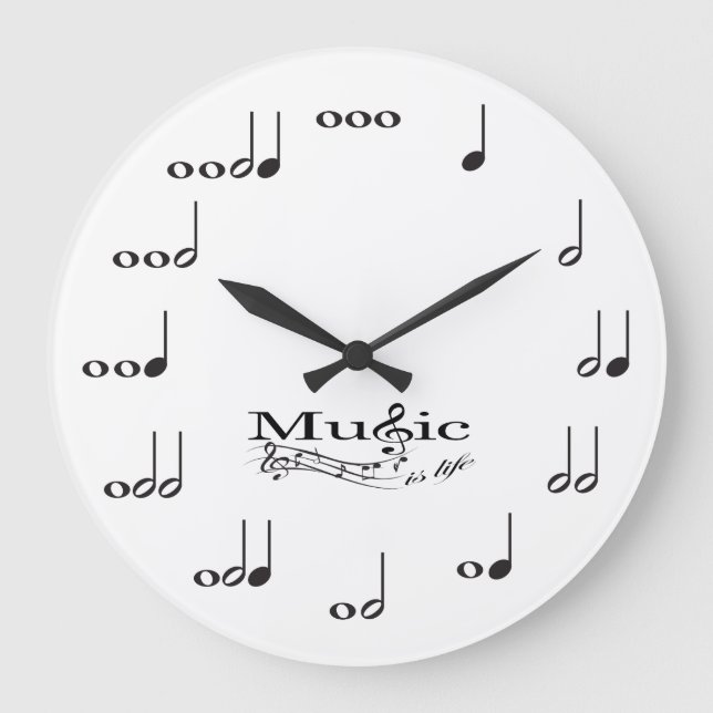 Grande Horloge Ronde Note musicale avec musique (Recto)