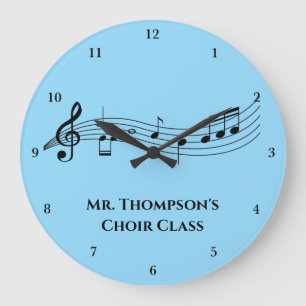 Grande Horloge Ronde Notes musicales Classe Musique personnalisée de l