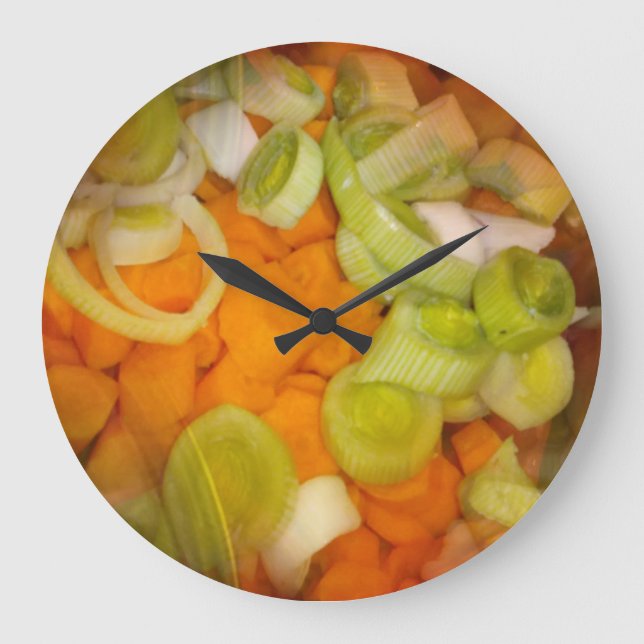 Grande Horloge Ronde N'oubliez pas de préparer la veg Wall Clock 2 (Recto)