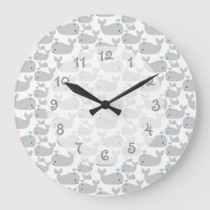 Grande Horloge Ronde Nourriture de baleine grise