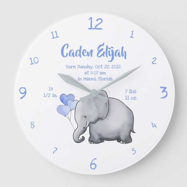 Grande Horloge Ronde Nourriture des éléphants pour bébés de Keepsaké (Recto)