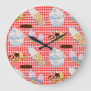 Grande Horloge Ronde Nous crions tous pour la crème glacée