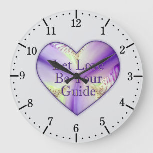 Grande Horloge Ronde Nous sommes tous connectés, fleur de coeur