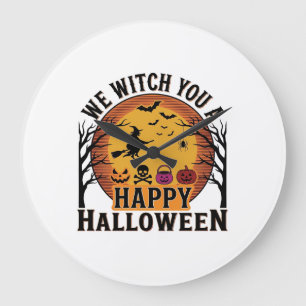 Grande Horloge Ronde Nous vous souhaitons un joyeux Halloween vintage