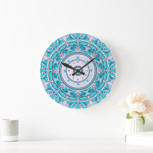 Grande Horloge Ronde Nouveau Mandala Floral
