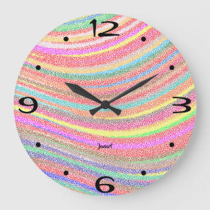 Grande Horloge Ronde Nouveau Mur de maison Timepiece Coloré Rainbow Swi