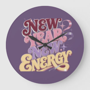 Grande Horloge Ronde Nouvelle Année Nouvelle Énergie – Nouvel An Rétro