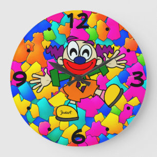 Grande Horloge Ronde Nouvelle Maison Wall Room Timepiece Coloré Clown e