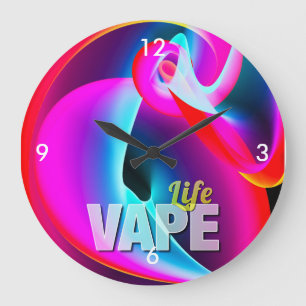 Grande Horloge Ronde Nuage frais fou de Vape