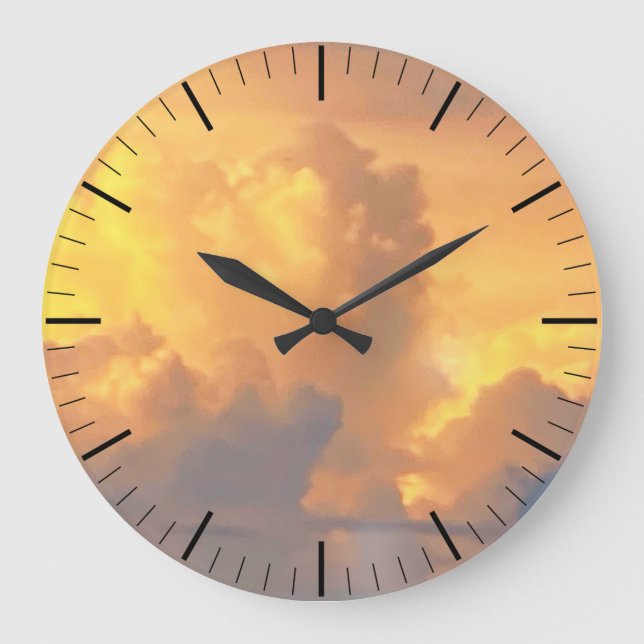 Grande Horloge Ronde Nuages à l'horloge du coucher du soleil (Recto)
