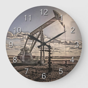 Grande Horloge Ronde Nuages de ciel bleu de dispositif de pompage
