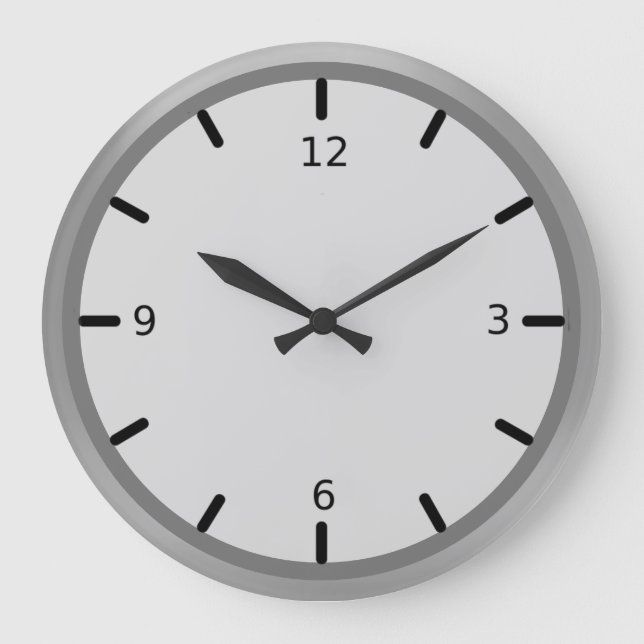 Grande Horloge Ronde Nuances argentées élégantes (Recto)