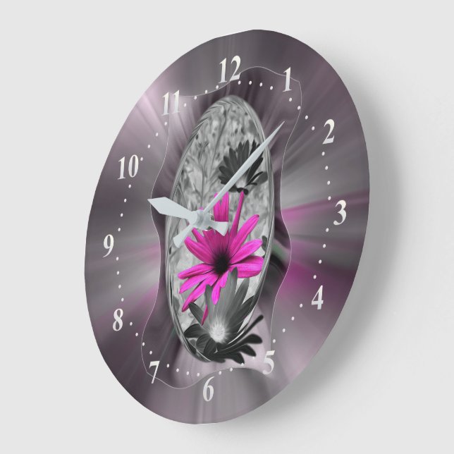 Grande Horloge Ronde Nuances de pourpre (Angle)