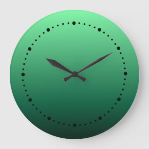 Grande Horloge Ronde Nuances de vert émeraude