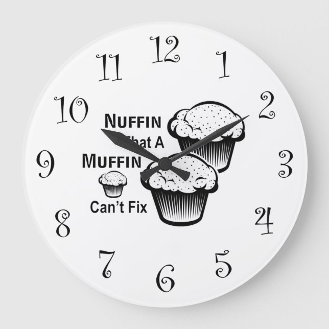 Grande Horloge Ronde Nuffin qu'un muffin ne peut pas réparer l'horloge  (Recto)
