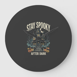 Grande Horloge Ronde Nuit de la Maison Hantée d'Halloween
