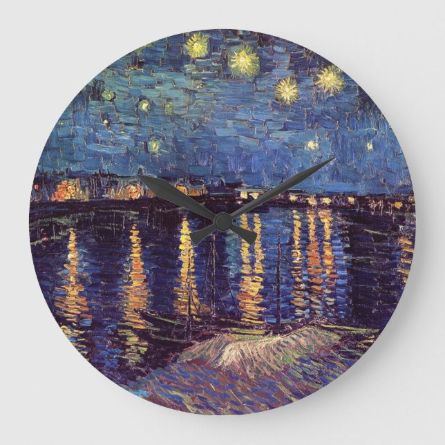 Grande Horloge Ronde Nuit étoilée sur le Rhône - Van Gogh (Recto)