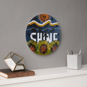 Grande Horloge Ronde Nuits d'été Peinture d'Alfred Fox