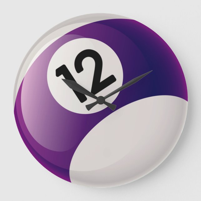 Grande Horloge Ronde Numéro 12 Billiard Ball Clock (Recto)