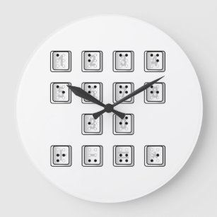 Grande Horloge Ronde Numéro de clé de l'ordinateur en braille