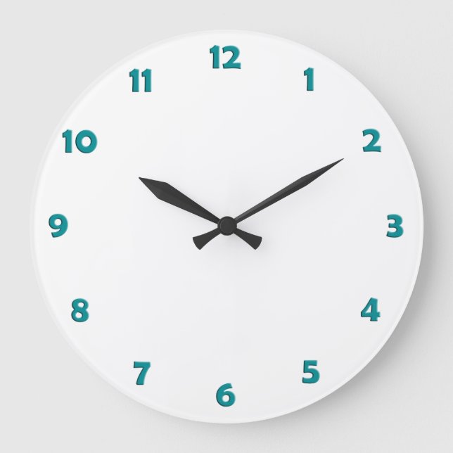 Grande Horloge Ronde Numéro de visage de l'horloge - vert océan (Recto)