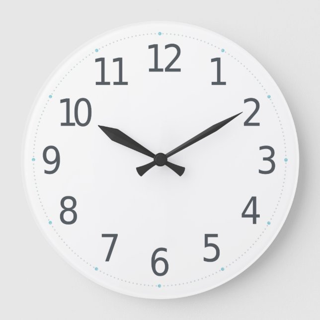 Grande Horloge Ronde Numéro minimal simple | Wall Clock (Recto)