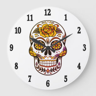 Grande Horloge Ronde Numéro noir de Yellow Rose